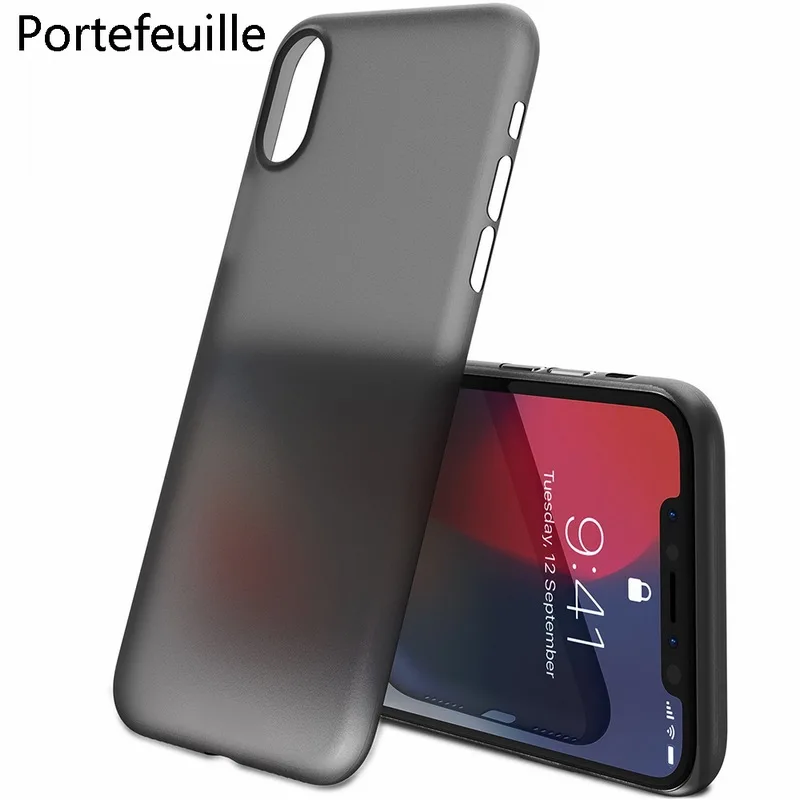 Portefeuille for iPhone X Case PP Ultra Thin Protect Hard Case for iPhone 10 8 Plus 7 6 6S 5 5S se Matte Slim Cover Cases Coque (2)