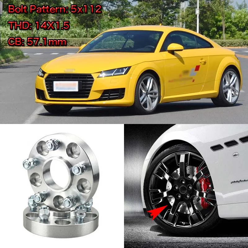 4 шт. " колесные прокладки Адаптеры 5 Луг 5x4,4"/5x112-14x1.5 шпильки для Audi TT 2006