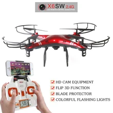 New Quadcopter X6SW Drohne Drone With Camer HD Helicopter Dron 4 Channels Aviao Wireless Drones HD WiFi Camera Mini Drone Racer