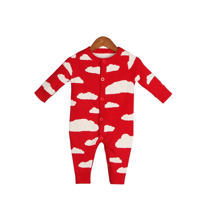 Crochet Baby Romper Rain Clouds Cartoon Romper For Boys Girls Cotton Warm Winter Jumpsuit Knitted One -Picece Baby Boys Clothing (5)