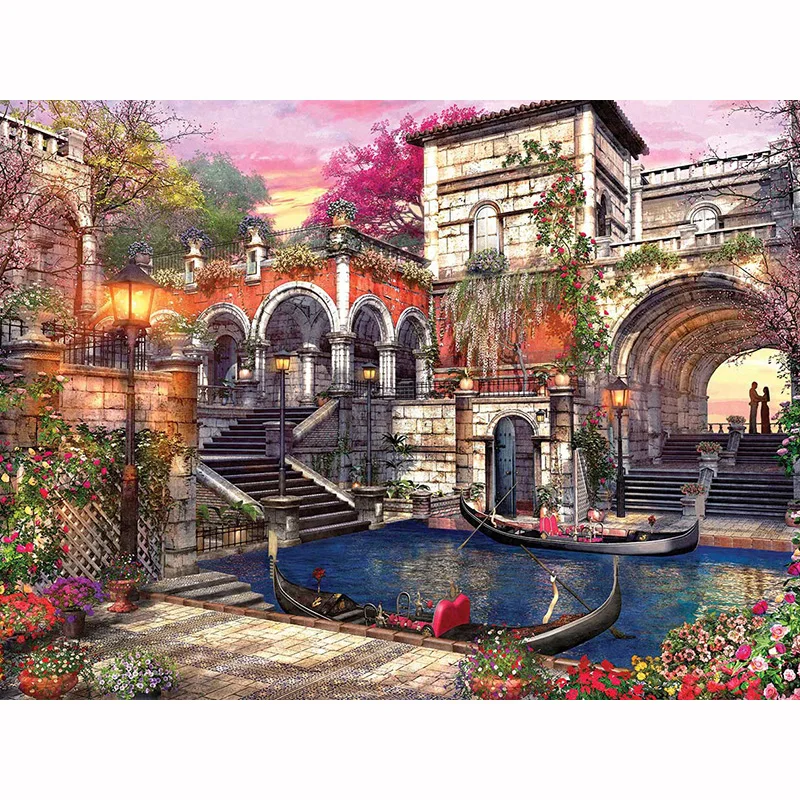 

Diamond Embroidery Sale Diamond Mosaic Landscape Castle Diamond Painting Full Display Square Rhinestones Art Home Decor