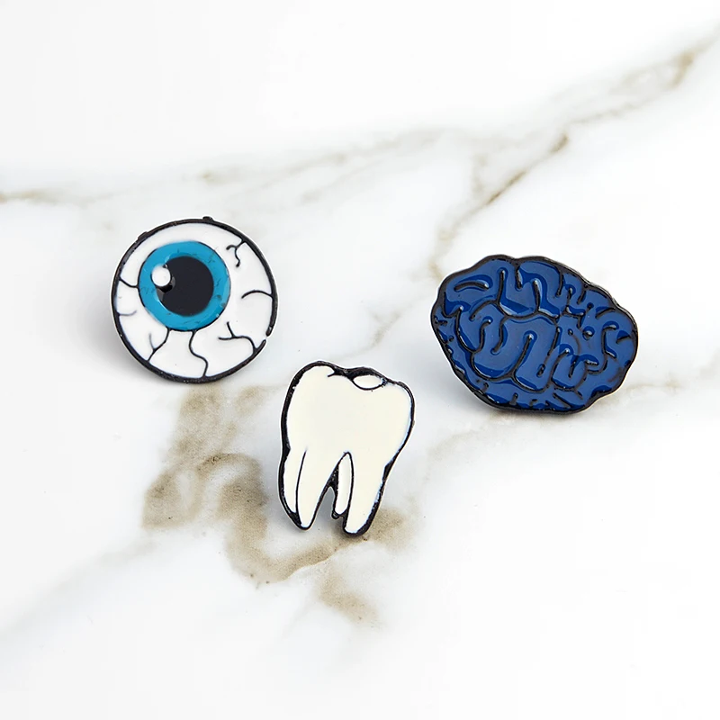 1 piece Organ Brain Eye Tooth Brooch Collar Corsage Shirt bag cap Jackets Pin Badge Gift for doctor Dentist Cartoon Cute Jewelry | Украшения