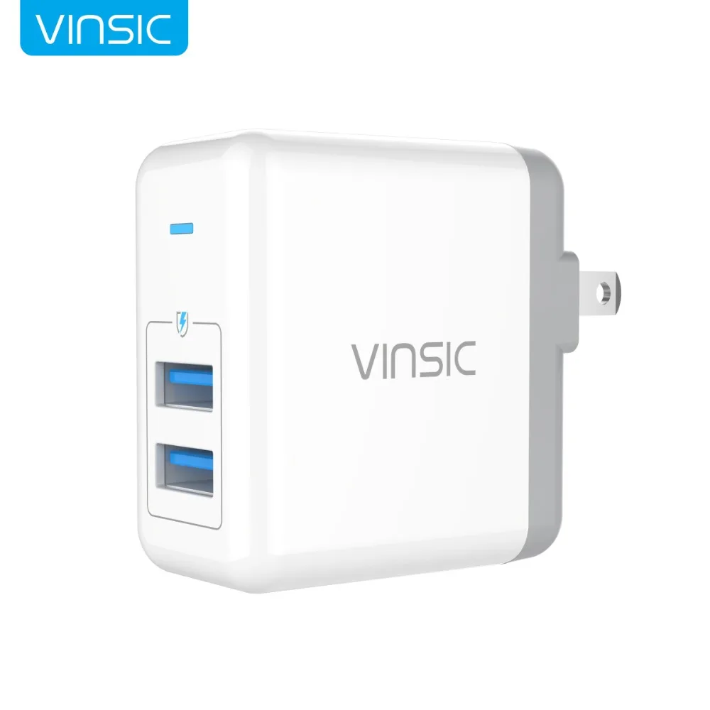 VINSIC 5V 4.8A портативный двойной USB зарядное устройство настенное адаптер для iPad iPhone X