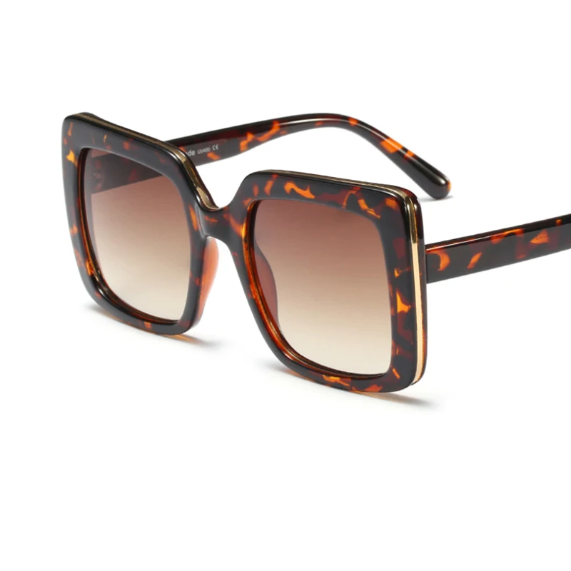 Ретро Квадратные Солнцезащитные очки для женщин, фирменный дизайн, большие размеры, модная оправа, солнцезащитные очки для женщин, градиентные оттенки, Oculos UV400
