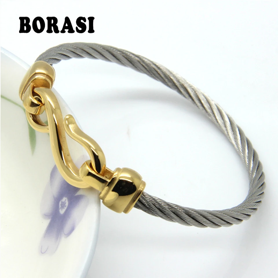 Two Color Titanium Steel Bracelet Hooks Fashion Jewelry Infinity Love