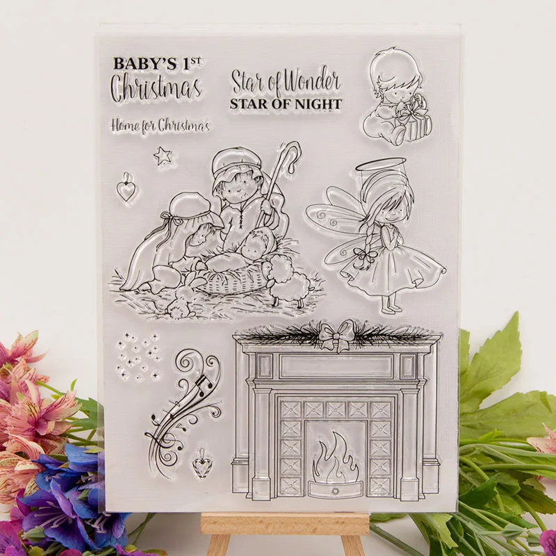  Baby Christmas clear Stamps Angel kids Rubber Silicone Stamps fireplace for Scrapbooking Decoration - 32914021254