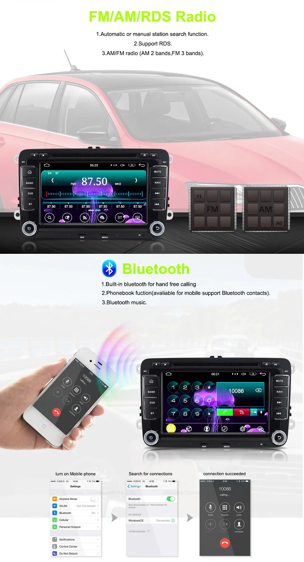 Perfect FUNROVER 7"2 din android 6.0 Car dvd Stereo Player GPS Navigation In-Dash For VW Volkswagen POLO PASSAT Golf Tiguan Skoda Rapid 20