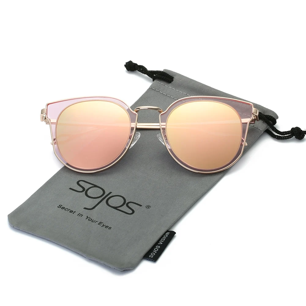Солнцезащитные очки женщина круглый винтажное зеркало линзы УФ-защита поляризационные унисекс летние вечерние очки Óculos De Sol SojoS SJ1057