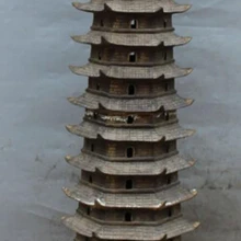 Xd 003097 4" Огромный Китайский Бронзовый Дракон Буддизм Будда Ступа Пагода Религия Башня Статуя