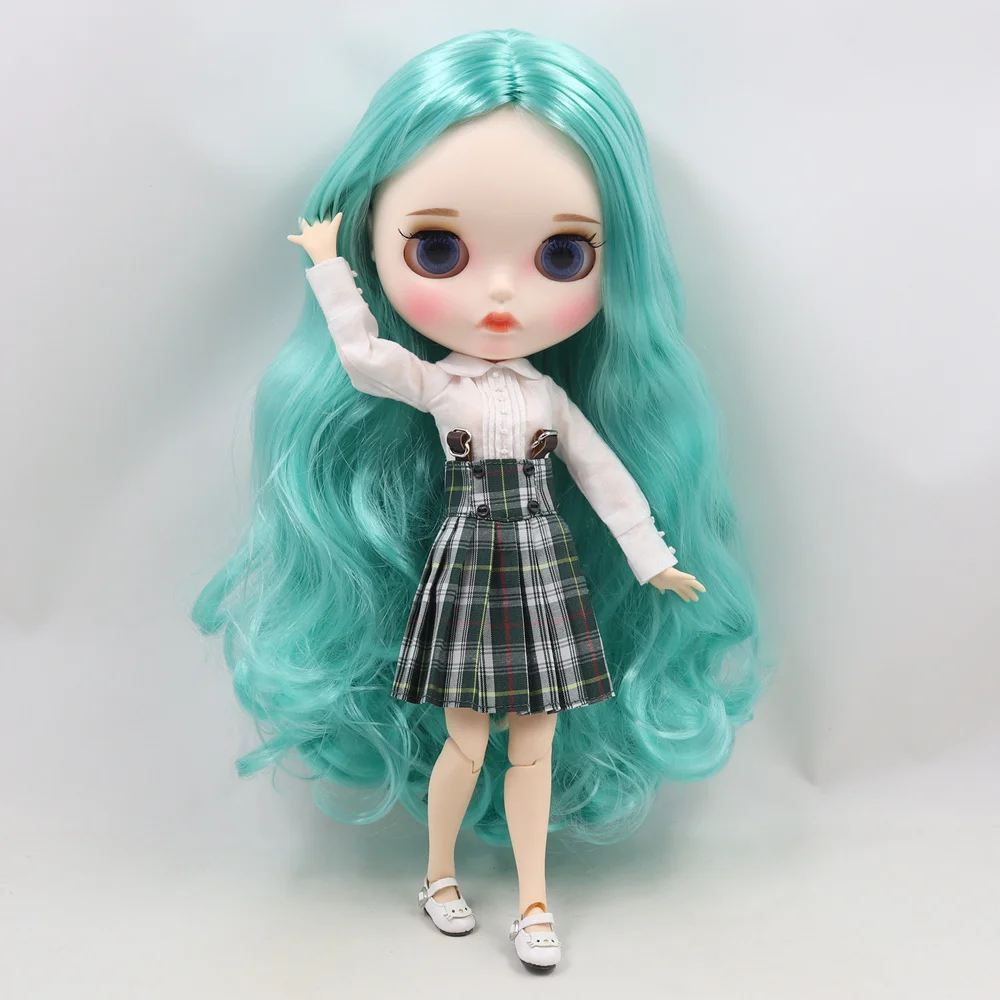 ICY Fortune Days factory blyth кукла белая кожа соединение тела Новое матовое лицо с бровями губы свежие зеленые кудрявые волосы DIY sd подарок