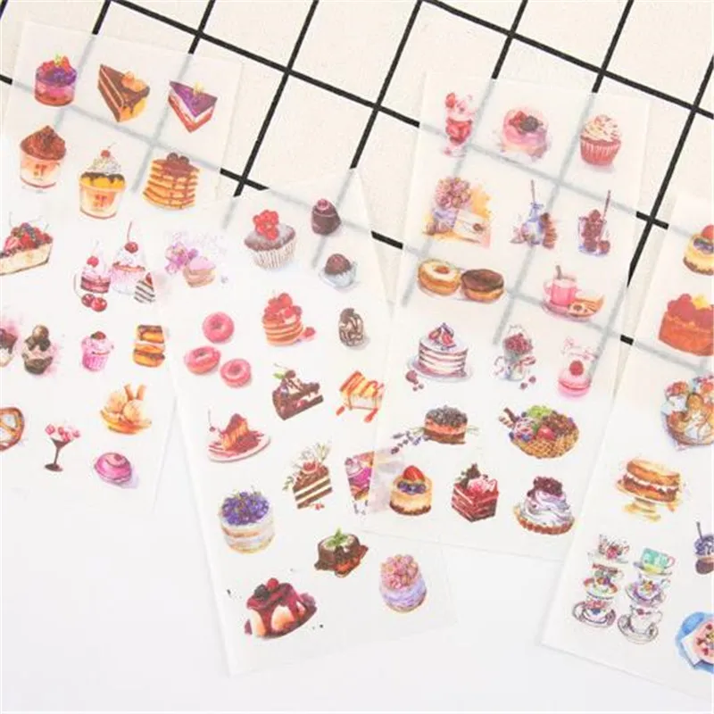 

6Pcs/Pack Cartoon Dessert Cake Sticker Children Toys Anime Stickers Set For Kids DIY On Book Laptop Phone Bicycle Skateboard