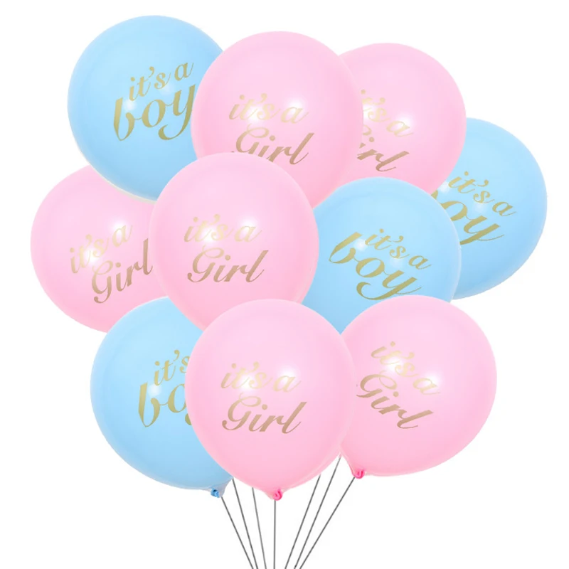 

HOT 10pcs/lot it's a boy it's a girl balloon baby shower baby 1 year birthday party balloon wedding balloons decoration Globos