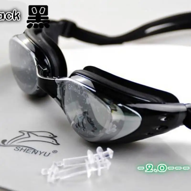 Черные очки для плавания Gafas плавательные защитные очки с диоптриями-1,5/2,0/3,0/8,0 очки с защитой от ультрафиолета Анти-туман для мужчин - изображение