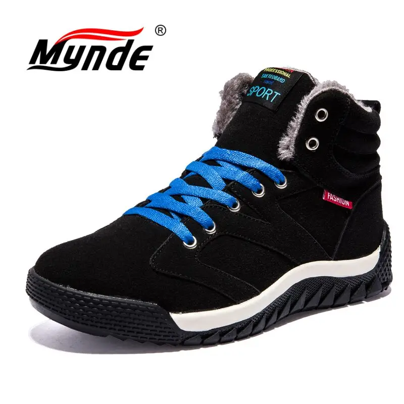 

Mynde 2018 Fashion Men Winter Snow Boots Warm Men Boots Plush Ankle Boot Snow Work Shoes Casual Men's Snow Boots Size 39-46