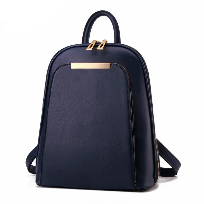 KINGTH GOLDN, высококачественный Женский рюкзак из искусственной кожи, школьная сумка на плечо для девочек-подростков, Mochila, женские рюкзаки - Цвет: Синий