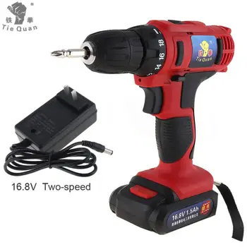 

AC 100 - 240V Cordless 16.8V Electric Drill / Screwdriver with 18 Gear Torque and Two-speed for Handling Screws / Punching