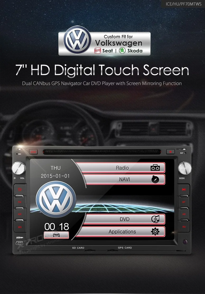 Cheap 7" Special Car DVD for Seat Alhambra 1996-2008 & Cordoba 6L 2002-2008 & Ibiza 6L 1996-2008 & Leon 1M 1999-2005 with Original UI 0