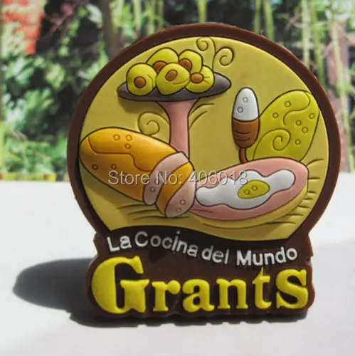 SOUVENIR Rubber FRIDGE MAGNET - Restaurante Grants , Mexico