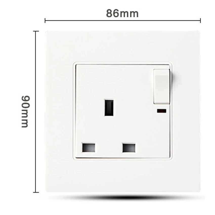 Белый 250V 13A 86 панель типа Британия Сингапур HK великобритания провод кабель настенная розетка выключатель заземление скрытый адаптер розетка питания A8