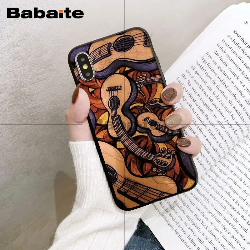 Babaita гитара Музыка черный мягкий чехол для телефона iPhone 8 7 6 6S Plus 5 5S SE XR X XS MAX Coque Shell 11 11pro 11promax - Цвет: A13