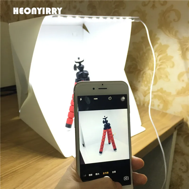 

Newest Portable Folding Photography Softbox Lighting Kit Light box Photo Studio lightbox for iPhone Samsang Digital DSLR Camera
