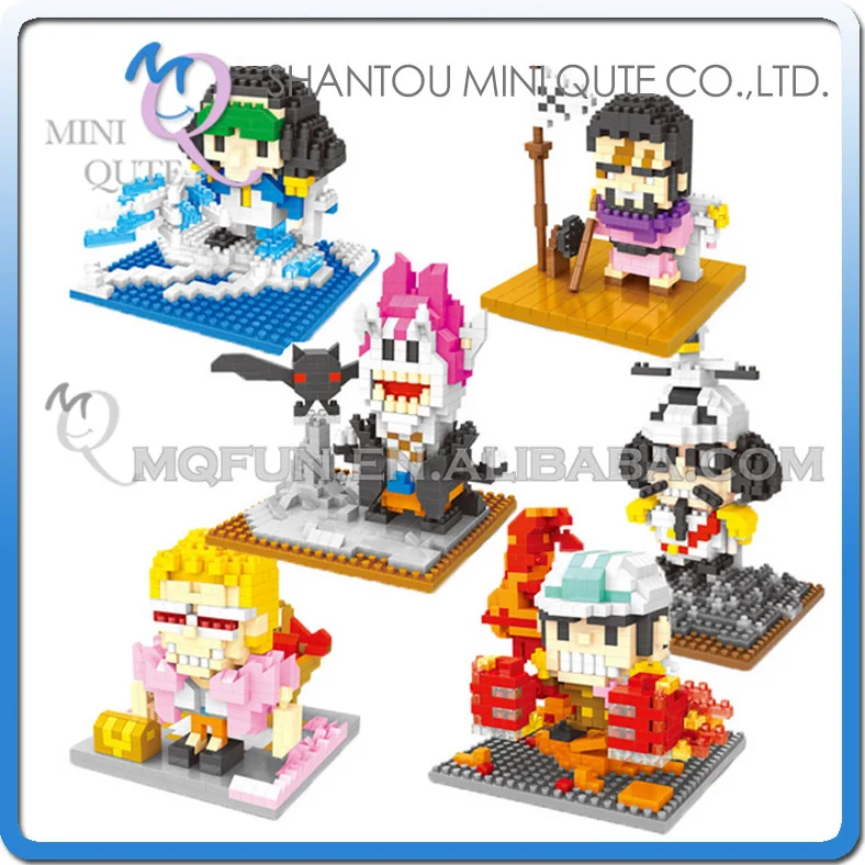 

Full Set 6pc/lot Mini Qute LNO anime one piece Moria Sengoku Sakazuki plastic puzzle cartoon model children gift educational toy