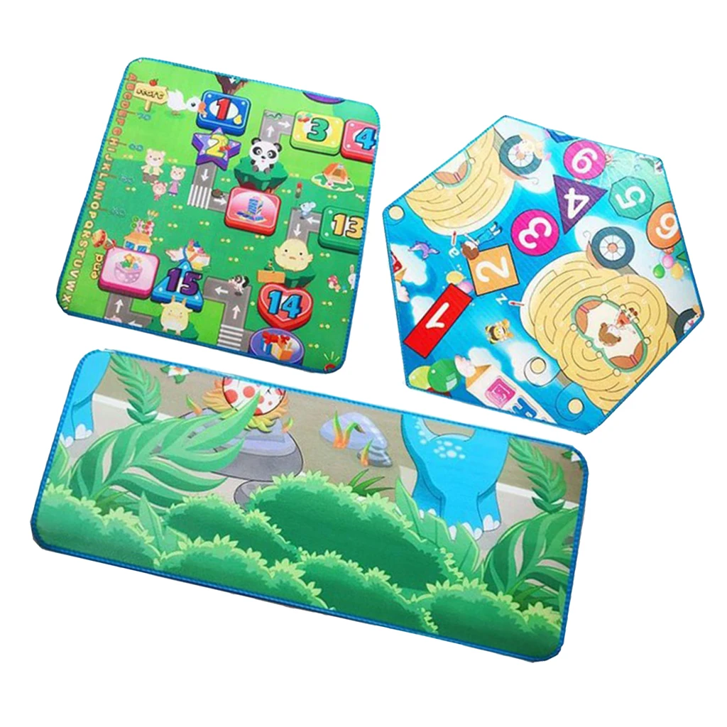 3pcs Round Kids Play Mat, Square Foam Carpet Rug, Hexagon Play Mat for Princess Tent, Portable Mat for Outdoor/Indoor