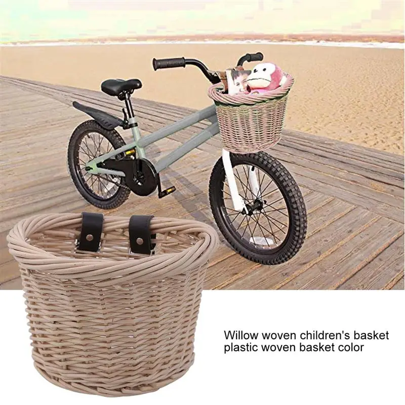 Sale 1Pc Bicycle Basket Pannier Handmade Detachable Front Handlebar Bike Basket Storage Basket for Schoolbag Pets 11