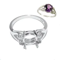 Beadsnice Sterling Silver 925 Rings Fine Jewelry Round Accessories Diy Semi Mount Gem Ring Setting Diamond Wedding Ring 1