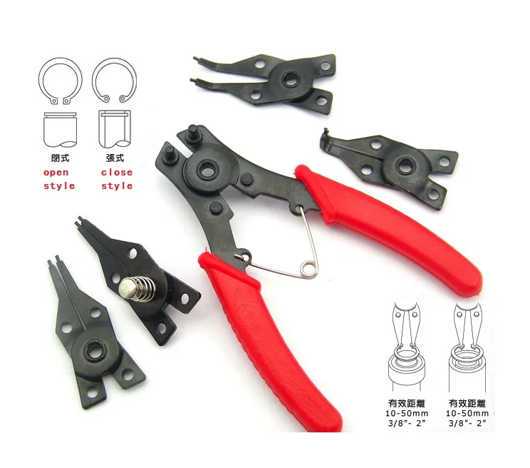 

Machine Multi-function tool circlip ring clamp pliers caliper inside/outside straight/bend/bending mixture tools free shipping
