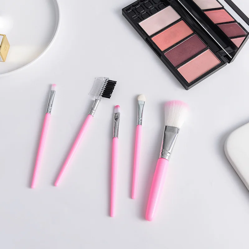 

5 pcs/lot Top Quality Multi-function Pink Makeup Brushes Set Eye Shadow Eyebrow Eyeliner Foundation Brush Beauty Tools New
