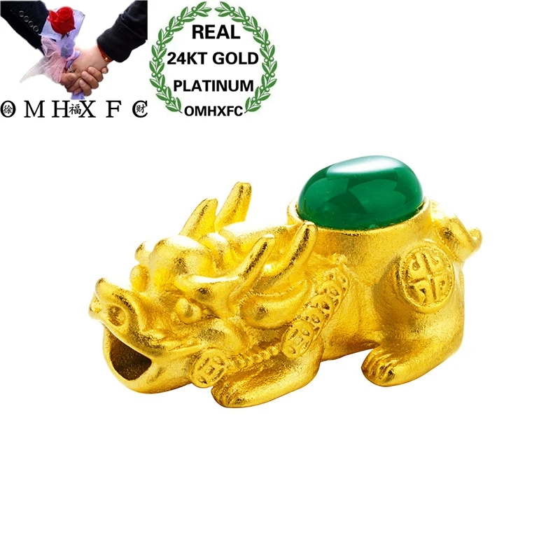 

OMHXFC Wholesale European Fashion Woman Unisex Party Birthday Wedding Gift Vintage PIXIU 24KT Gold Pendant Bracelet Charm PN277