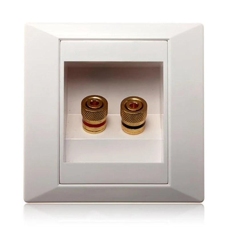

SODIAL(R)Wall Socket Connection Port with 2 Jack Speaker White