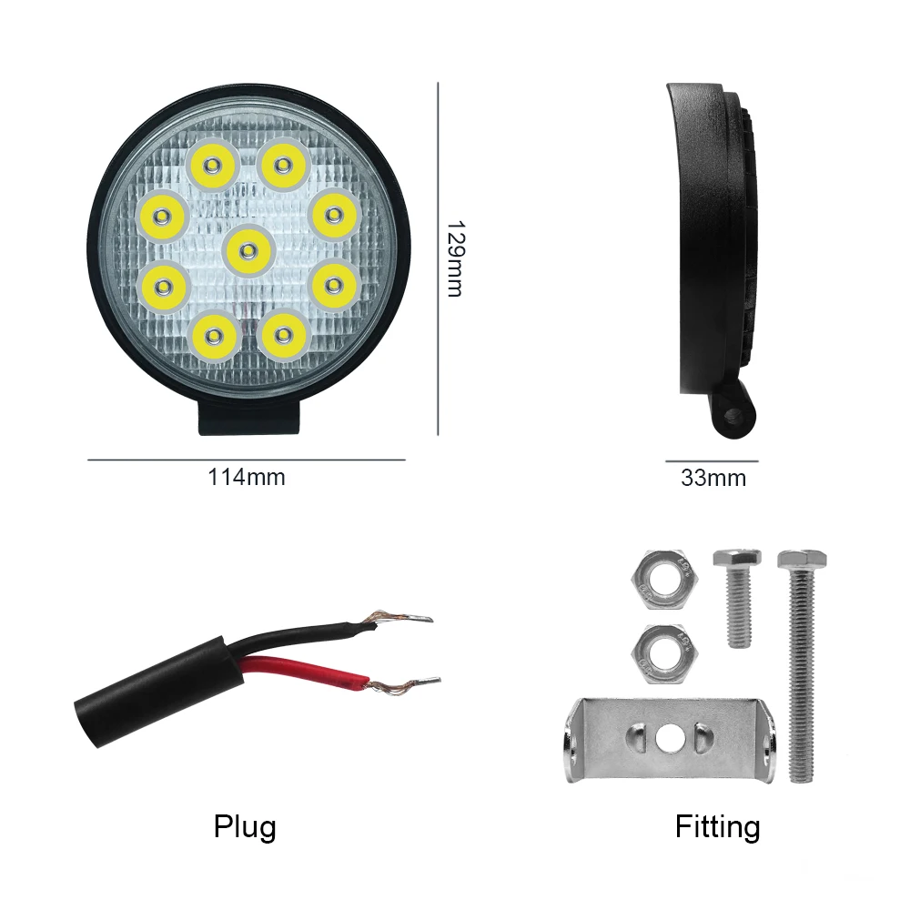 Свет работы 27 W 42 W Фарос 4x4 аксессуары Offroad светодиодный свет бар 12 V Worklight Off Road Барра светодиодный светильник для УАЗ JeeP