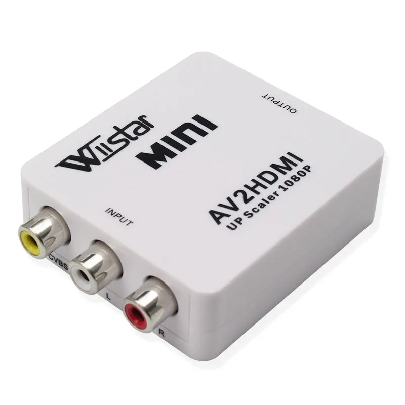 Wiistar Композитный Rca CVBS адаптер Поддержка Hd 1080p AV в HDMI Mini Av2hdmi видео конвертер с USB кабелем