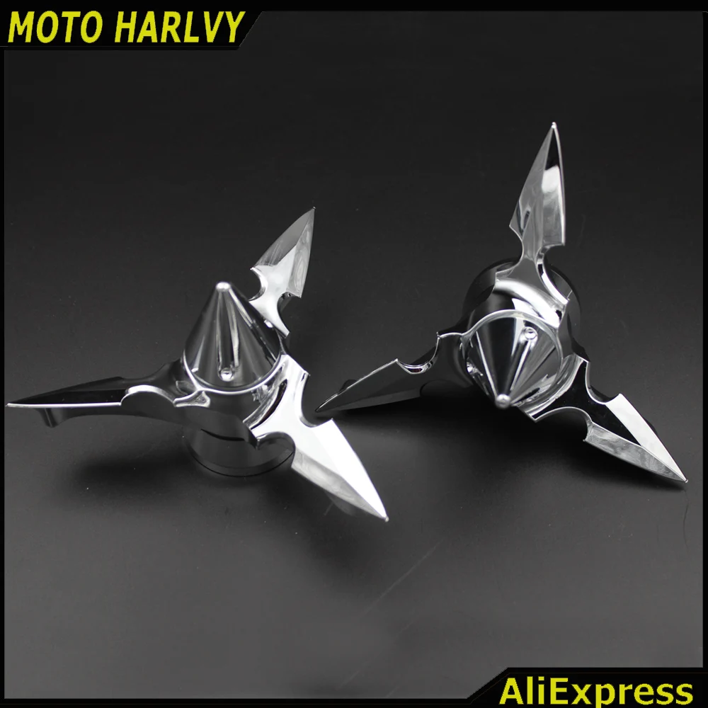

Front Axle Spun Blade Spinning Caps For Harley Softail Electra Glide Sportster