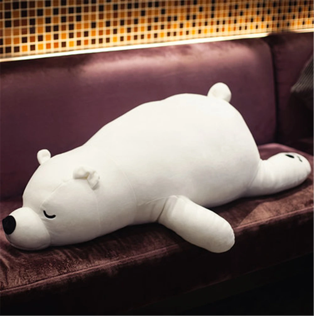 cuddly soft polar bear plush toy soft fluffy stuffed lying white bears pillow doll10