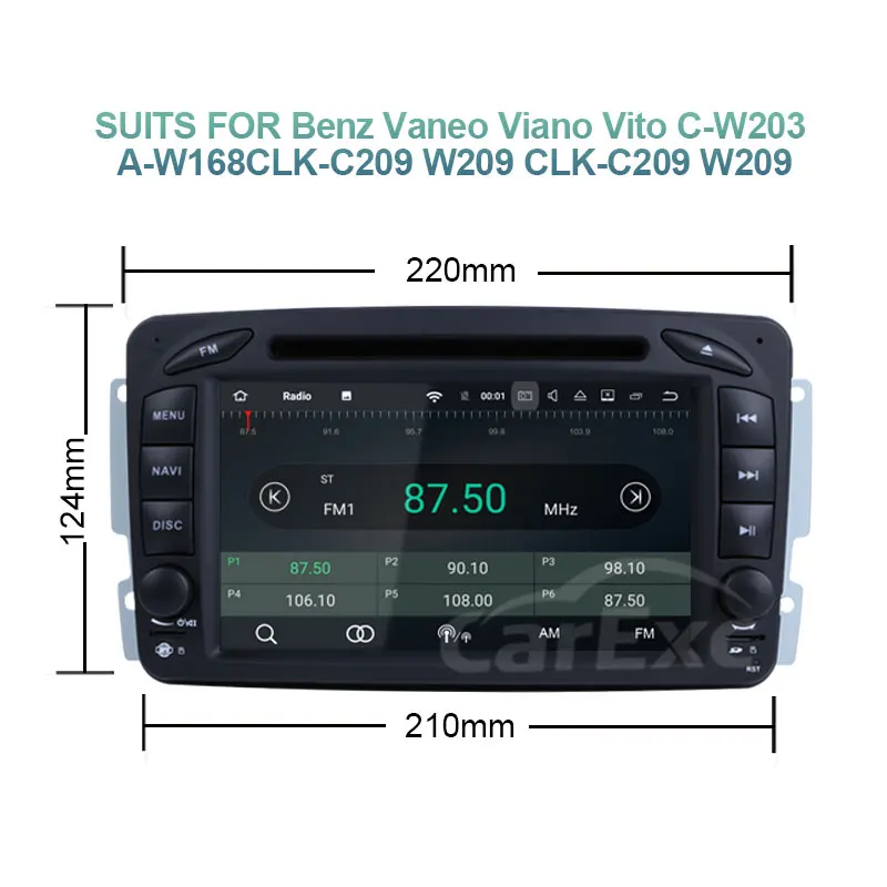 Clearance Android 9.0 Two Din Octa Core Car DVD Player Stereo System For Mercedes Benz W209 W203 W463 Viano W639 Vito  WIFI Radio GPS Blu 27