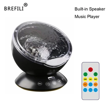 

LED Night Light Ocean Wave Projector Starry Sky Aurora Luminaria Built-in Music Player USB Novelty Lamp for Baby Children KidS
