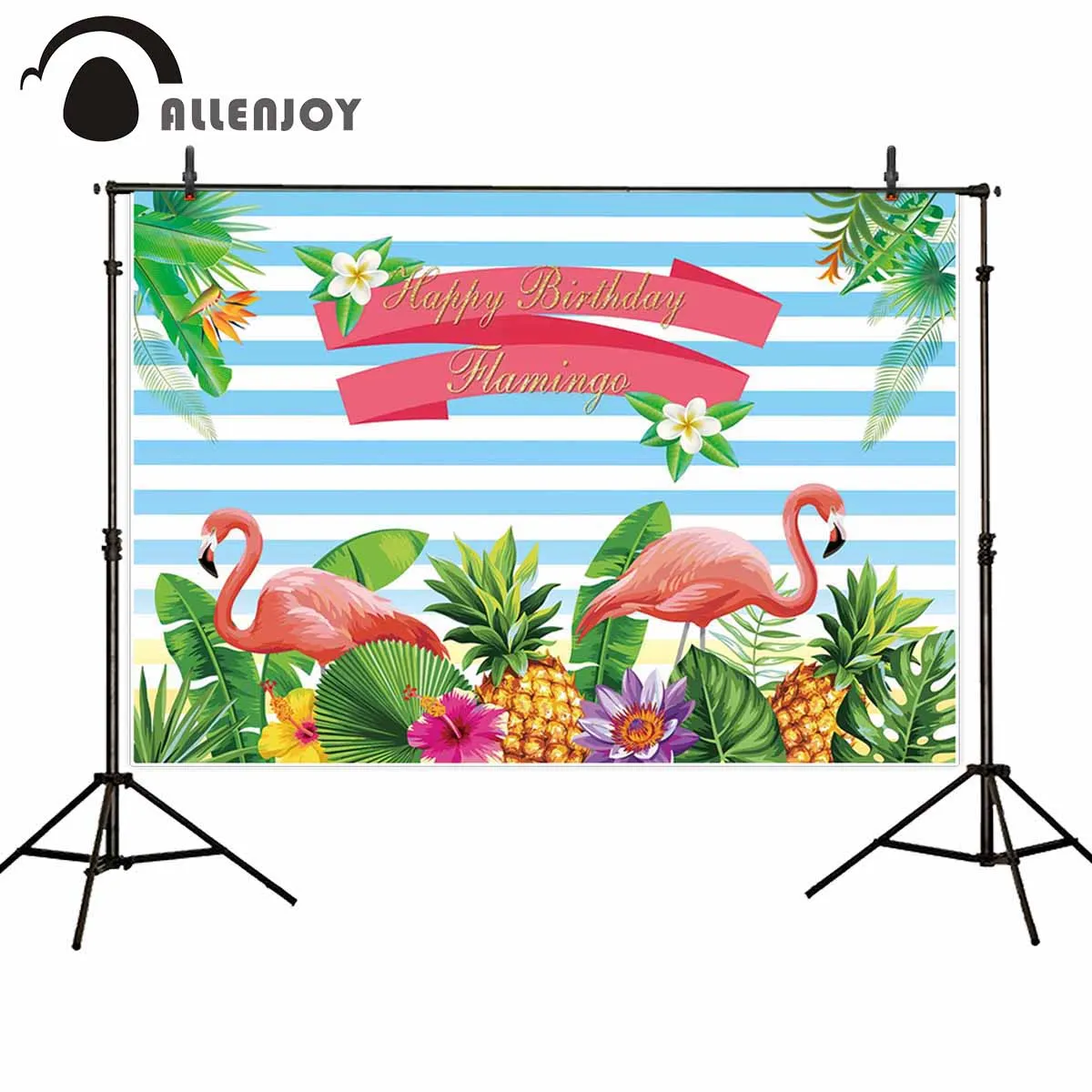 Allenjoy фотография Фламинго фоны день рождения цветок листья фрукты Фотофон