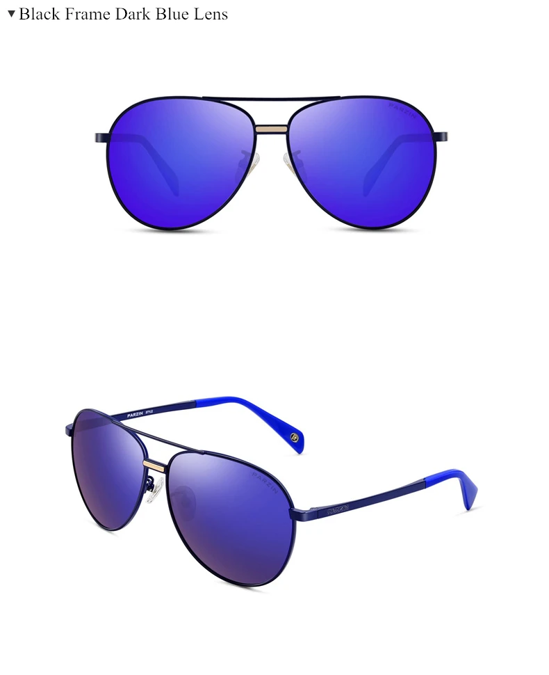 PARZIN поляризационные солнцезащитные очки для мужчин и женщин, фирменный дизайн, унисекс, очки пилота, оправа из сплава, зеркальные линзы, мужские солнцезащитные очки для вождения