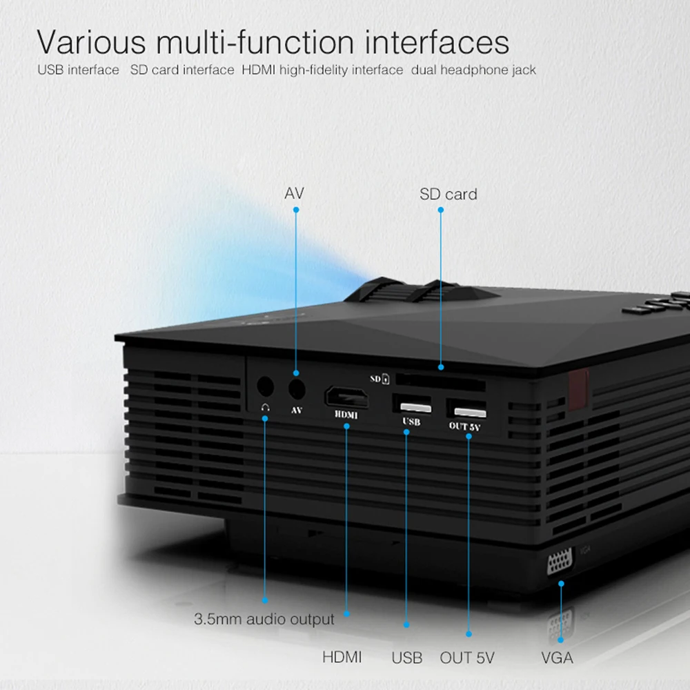 Оригинал UNIC UC68 UC68H Портативный светодиодный проектор 1800 люмен 80 110 ANSI HD 1080 p Full HD видеопроектор проектор для домашнего Кино