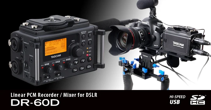 Фирменный Tascam DR-60d Профессиональный линейный ПКМ рекордер микшер DSLR видео шутер для DSLR SLR камеры DHL EMS