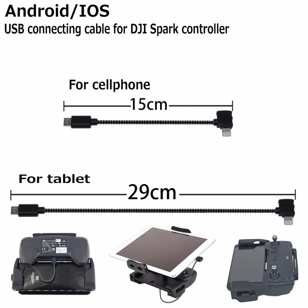Nyloon PVC USB кабель для передачи данных DJI Spark контроллер мобильного телефона