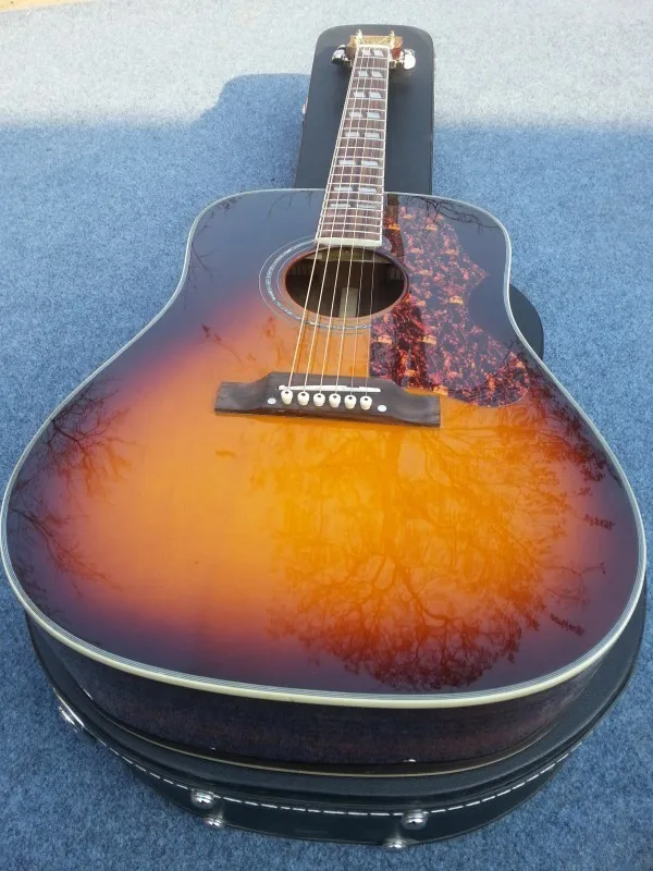 

2018 New + Factory + Sunburst Chibson G45 acoustic guitar classic twin rhombic inlays rosewood body G45 electric acoustic guitar