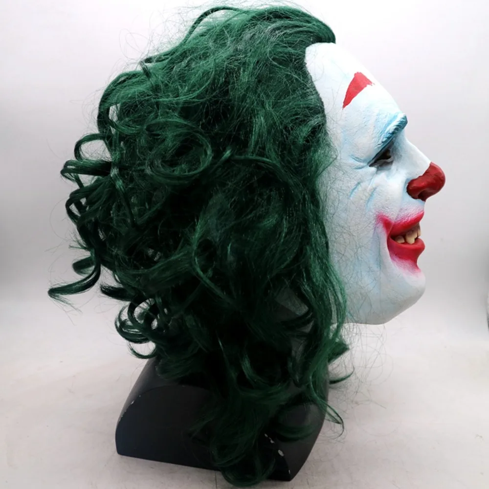 Джокер происхождения фильм ужас страшный Клоун Маска с зелеными волосами косплей Хоакин Феникс Артур Флек Хэллоуин вечерние украшения