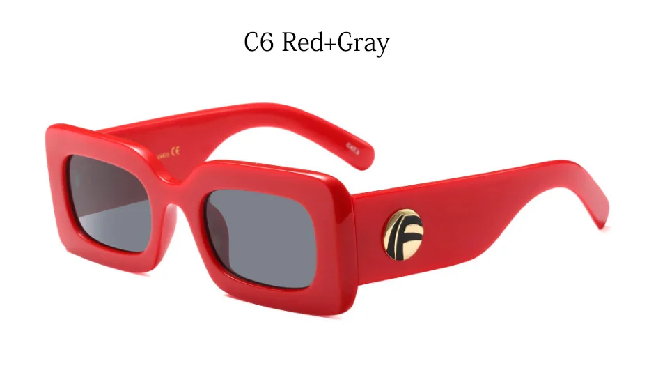 Квадратные роскошные солнцезащитные очки для женщин, фирменный дизайн, большая оправа, солнцезащитные очки для мужчин,, Ретро стиль, прямоугольные очки для девушек, UV400 - Цвет линз: C6 Red Gray