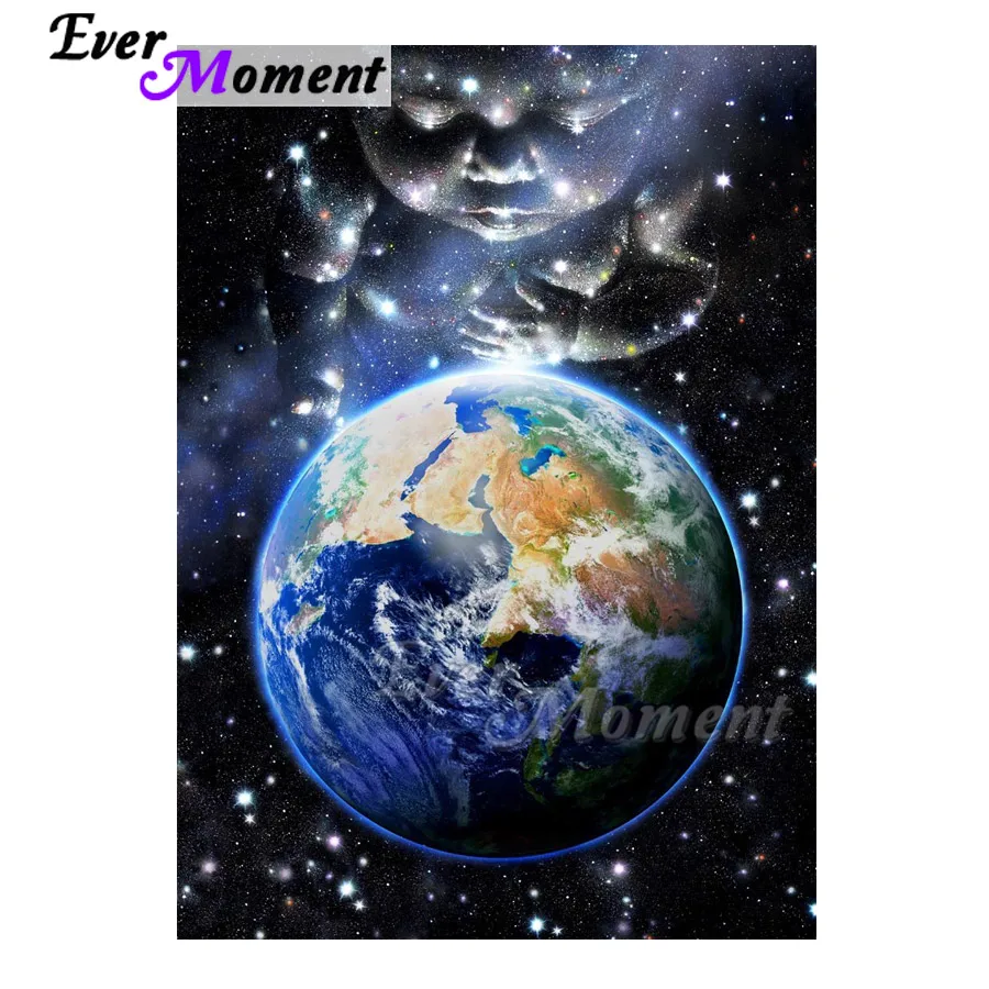 

Ever Moment Diamond Painting Earth Baby Universe Decoration For Home Cross Stitch Full Square Drill Diamond Embroidery ASF1080