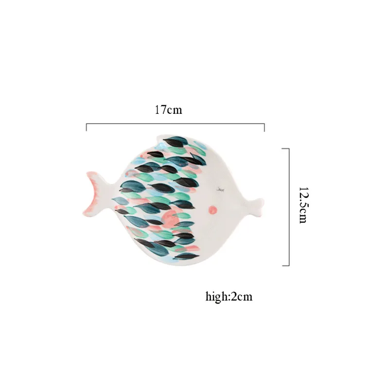 Форма рыбы керамическая чашка и блюдце ужин десерт неглубокая тарелка блюдо кофе набор фарфоровая чашка подарок для пары кружка с двойной стенкой 1 шт - Цвет: right plate