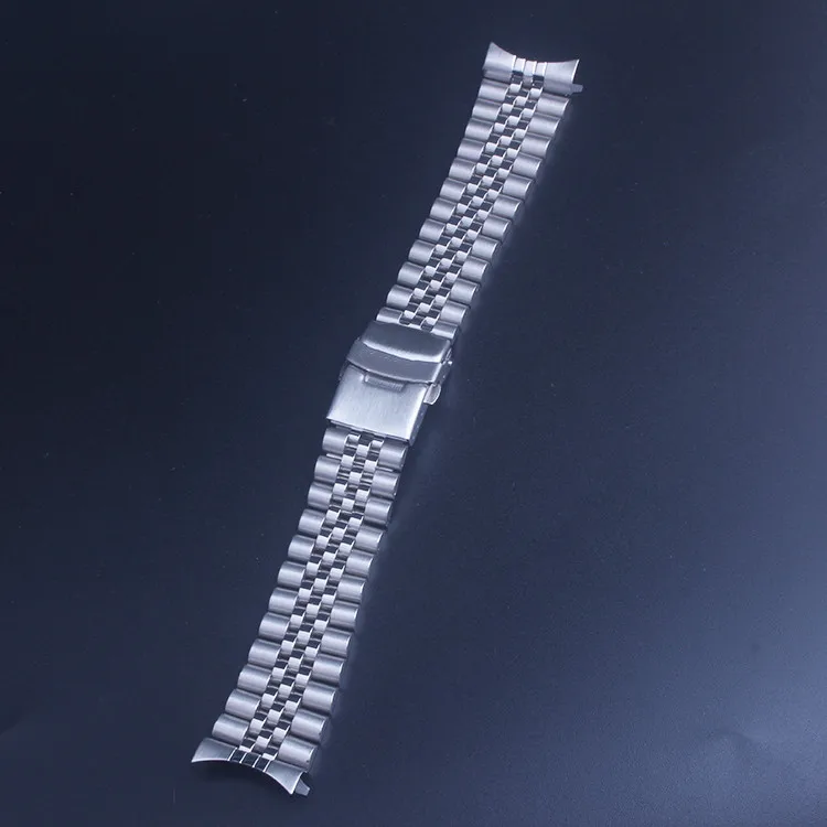 

22mm Silver Stainless Steel Watch Band Bracelets Curved end Replacement For Seiko SKX007 SKX009 SKX011